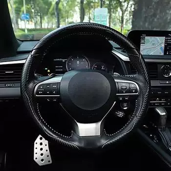 3pcs Car Carbon Fiber Anti-Skid Steering Wheel Cover Non-Slip Auto Wheel Booster Cover Car Interior Accessories чёрный