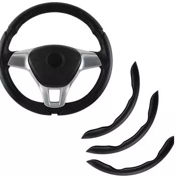 3pcs Car Carbon Fiber Anti-Skid Steering Wheel Cover Non-Slip Auto Wheel Booster Cover Car Interior Accessories чёрный