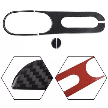 3Pcs Carbon Fiber Rear Water Cup Holder Panel Trim Cover For Fiat 500 2012-15 Car Interior Mouldings CHINA