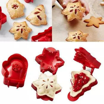 3pcs Christmas Mini Hand Pie Molds for Baking Dough Presser