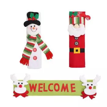 3pcs Christmas refrigerator handle cover, Christmas decoration, indoor home decoration, Christmas kitchen decoration