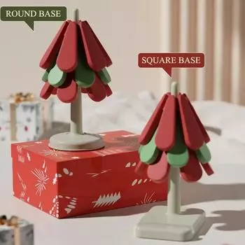 3Pcs Christmas Tree Anti-scald Silicone Placemat Heat Insulation Table Mat Foldable Non Slip Household Pot Mat Christmas Gift L