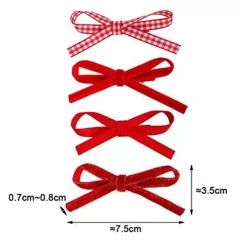3Pcs Christmas Year Festival Hair Clips Set Winter Red Bow Barrettes Sweet Children Hairpin Cute Hair Accessories Gifts