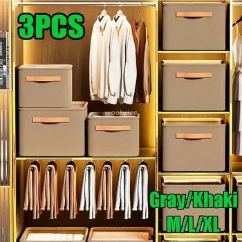 3 шт. Сумки для хранения одежды Портативный бытовой органайзер для одежды Домашний складной пыленепроницаемый контейнер для хранения одеял Коробка для хранения