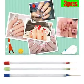 3PCS Design Set Dotting Painting Drawing Brush Pen Tools белый
