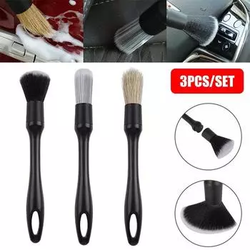 3pcs Detailing Brush Set Car Brushes Car Detailing Brush For Auto Cleaning Dashboard Air Outlet Wheel Wash Maintenance Tools