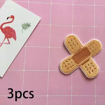 3pcs DIY Craft Embroidered Bandage Decal Iron-on Fabric Band Patch Apparel Applique Badge Sticker