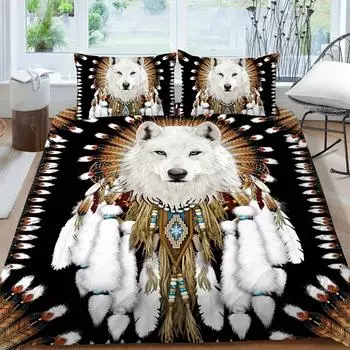 3pcs Dreamcatcher Print Duvet Cover Set - Soft Comfortable Bedding for Bedroom and Guest Room with 1 Duvet Cover and 2 Pillowcas US Queen228x228cm