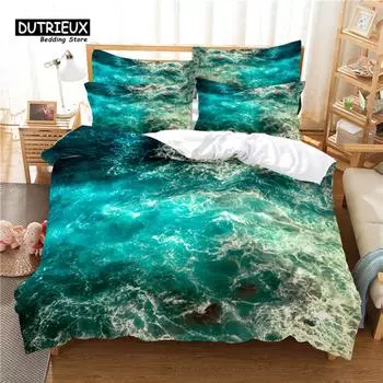 3pcs Duvet Cover Set, 3D Beautiful Scenery Bedding Set, Soft Comfortable Breathable Duvet Cover, For Bedroom Guest Room Decor EU single(135x200cm)