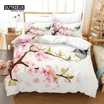3pcs Duvet Cover Set, 3D Branch Flower Bedding Set, Soft Comfortable Breathable Duvet Cover, For Bedroom Guest Room Decor 70x133cm 2pcs