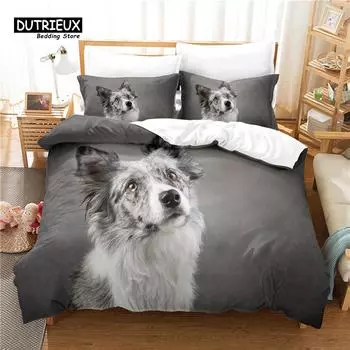 3pcs Duvet Cover Set, Beautiful Puppy Dog Bedding Set, Soft Comfortable Breathable Duvet Cover, For Bedroom Guest Room Decor EU single(135x200cm)