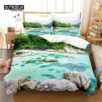 3pcs Duvet Cover Set, Flowing Water Bedding Set, Soft Comfortable Breathable Duvet Cover, For Bedroom Guest Room Decor EU single(135x200cm)