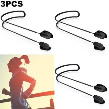 3Pcs Earphone Cord Anti-Lost Neck Rope Strap for Bose QuietComfort Earbuds II (Black)
