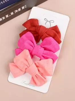 3pcs Fabric Hair Bows Hair Clips For Baby Girls 3inch Hair Bows Hairpins Barrettes Headwear Kids Children Hair Acesssories