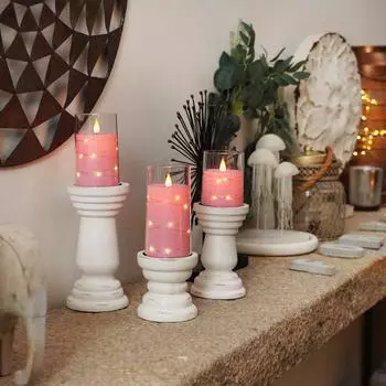 3Pcs Flameless LED Candles Lights 3D Flame Flickering Flameless Candles with Remote Timer LED Candles Halloween Christmas Decor серый