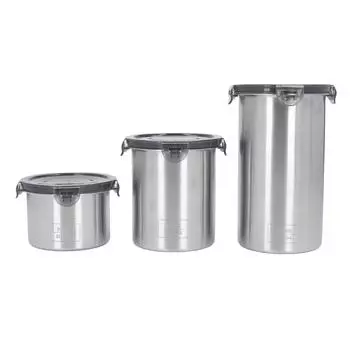 3pcs Food Canister 304 Stainless Steel Airtight Multifunctional Stackable Food Storage Jar for Mixed