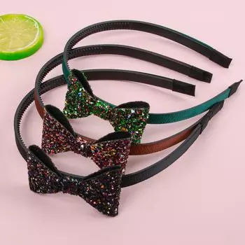 3PCS Girls Hair Bows Headbands Plastic Hairbands Glitter Bows Headband Children Kids Hairband Headwear Fashion Hair Aceessories