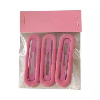 3pcs Girls Hair Pin Metal Oval Shaped Multifunctional Portable Snap Hair Clip for Thick Thin Hair