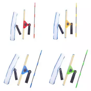 Набор из 3 скребков для мытья стекол, инструмент для самостоятельной сборки, вращающийся инструмент для мытья стекол для автомобиля, патио, ванной, душа, окна жёлтый