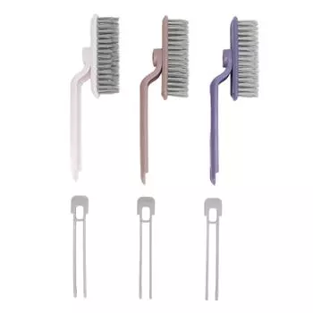 3pcs Grout Brush with Long Handle V Shaped 360 Degree Rotation Handheld Crevice Cleaning Brush for S