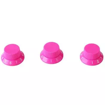 3Pcs Guitar Control Knob Plastic Electric Guitar Top Hat Volume Tone Control Bell Knob Fuchsia белый