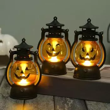 3 шт., светодиодные гирлянды для Хэллоуина с тыквой и призраком, создают жуткую атмосферу, лампы на Хэллоуин для вечеринки дома