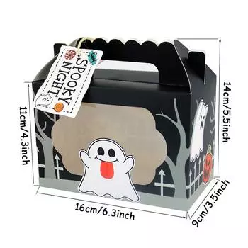 3Pcs Halloween Themed Gift Box Creative Design For Ghost Pumpkins And Skeleton Cat Window Opening Box Suitable For Parties other