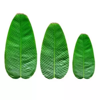 3Pcs Heat Resistant Artificial Banana Leaf Kitchen Placemats Party Wedding Decoration 3Pcs Small