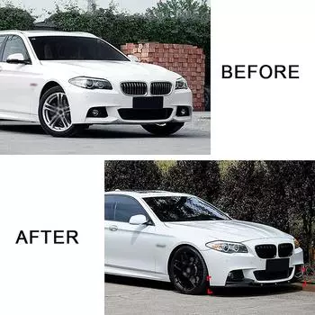 3Pcs High Quality PP Front Bumper Lip Spoiler Splitter Protection Trim Lip Cover Fit For BMW 5 Series F10 F11 M Sport 2011-2017
