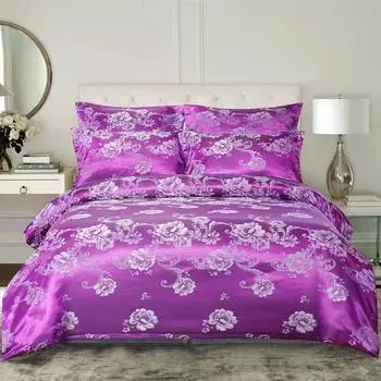 3pcs Home Bedding Set Jacquard Duvet Cover Luxurious Bed Cover Full Size Bed Set 135*200cm