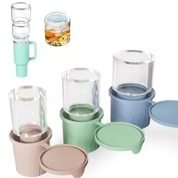 3 шт., силиконовые полые цилиндры для льда, форма для кубиков льда с крышкой для чашки 30/40 унций, штабелируемая машина для приготовления кубиков льда светло-розовый