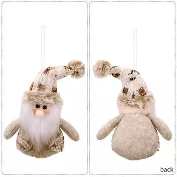 3Pcs Knitting Christmas Dolls Plush Santa Claus Snowman Elk Doll Hanging Pendants Christmas Tree Decoration Year Gift