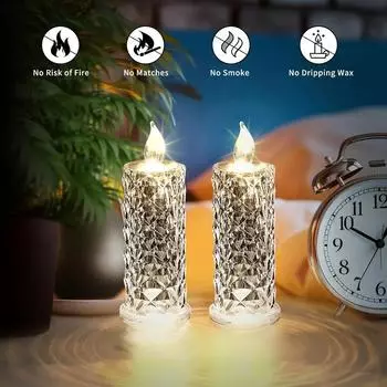 3pcs LED Flameless Candles Night Lights Romantic Lamp Family Gatherings Candlelit Dinners Wedding Birthday Bedroom Holiday Decor