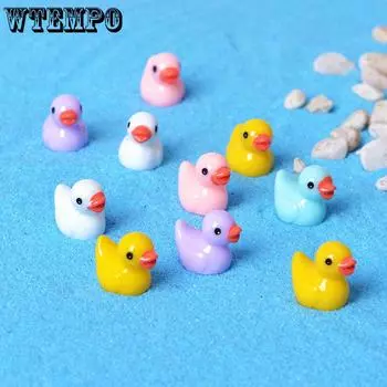 3PCS Мини Желтая Утка Смешанный цвет Утка Садоводство Ландшафтный дизайн Мох Микро Ландшафтные орнаменты Творческие украшения Смола Ремесла 3PCS розовый