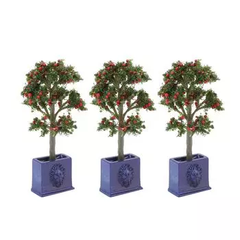 3PCS Miniature Dollhouse Plants Artificial Fruit Tree Model for 1:12 Scale Dollhouse Decoration