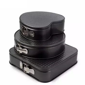 Набор из 3-х антипригарных съемных форм для выпечки в форме сердца и квадрата