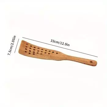 3Pcs Non-Stick Turner Multifunctional Household Wooden Spatula Pancake Cooking Shovel Turner Slotted Spatula Kitchen Gadgets