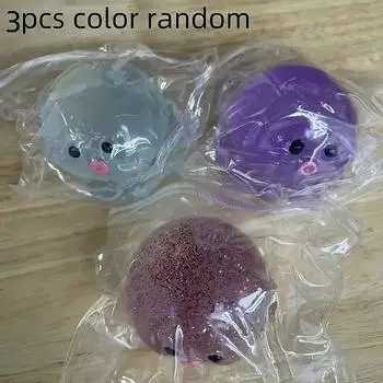 3PCS Octopus Squishy Stress Relief Kit Super Slow Rebound ,Cute Creative Designs ,Random Assortment , Ideal for Party Favors Gifts