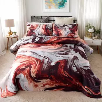 3pcs Oil Painting Design Printed Bedding Bedroom Set No Comfoter Duvet Cover Set 1 Duvet Cover and 2 Pillowcases Bedroom Decor Set&Eu Twin 135x200cm