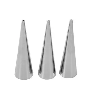 3pcs Pack Stainless Steel NOn Stick Dessert Cannoli Croissant Tubes Baking Tool Mold (S)