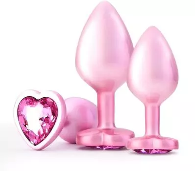 3PCS Pink Stainless Steel Anal Butt Plug Set Anal Plugs Set Anal Sex Toys for Couples Male Female 3PCS