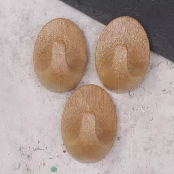 3Pcs Plastic Wood Grain Hooks Adhesive Hooks Wall-Mounted Key Hooks Hooks For Towels Clothes And Bags For Use In The Kitchen