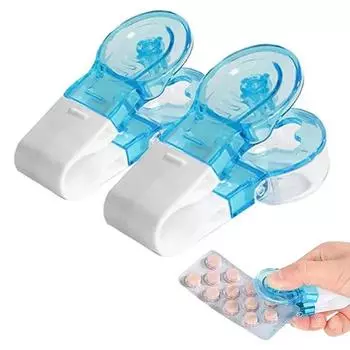 3pcs Portable Pill Taker Pill Taker Remover Tablet Pill Blister Pack Opener Assistance Tool No Contact Easy To Take Pills Out 1PCS синий