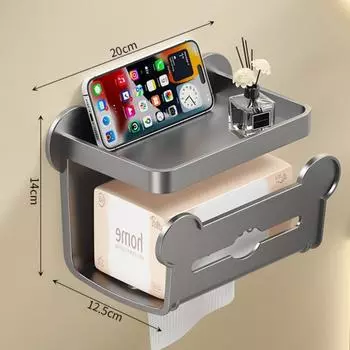 3pcs Punch-Free Toilet Paper Holder Plastic Tissue Organizer Toilet Paper Rack For Household Style B