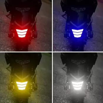 3pcs Racing Bumper Decal Tape Reflective Motorcycle Sticker Reflective Warning Ladder Arrow Tail Wing Plate Truck Bike Car Tools красный