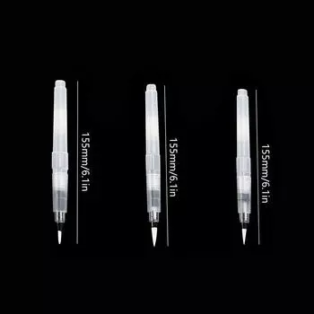 3pcs Refillable Water Color Brush Pen Set Multi Purpose Artist Grade Watercolor Brushes for DIY Painting & Lettering