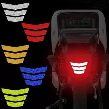 3pcs Reflective Motorcycle Sticker Reflective Warning Ladder Arrow Tail Wing Plate Racing Bumper Decal Tape Truck Bike Car Tools жёлтый
