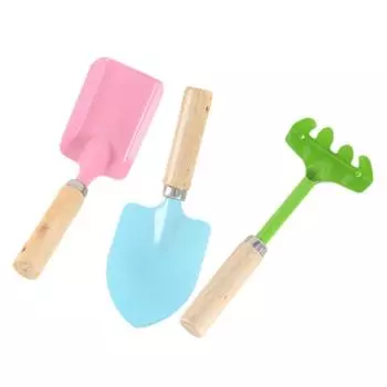 3Pcs Safe Kids Gardening Tools Set Trowel Rake Shovel Small Shovel Rake Kit Little Gardener 3pcs