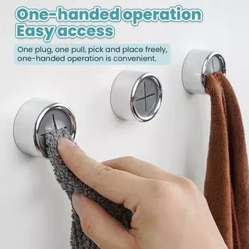 3Pcs Self-Adhesive Towel Hooks Push in Tea Towel Holder Grip Hook Clasp Spiral Cruciform Bath Cloth Clip Kitchen Accessories