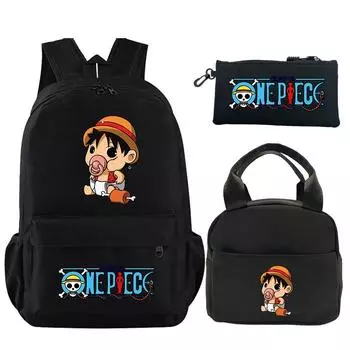 3 шт./компл. рюкзак, цельный рюкзак с принтом в стиле аниме, сумка для обеда, пенал для подростков, детский школьный рюкзак для девочек и мальчиков